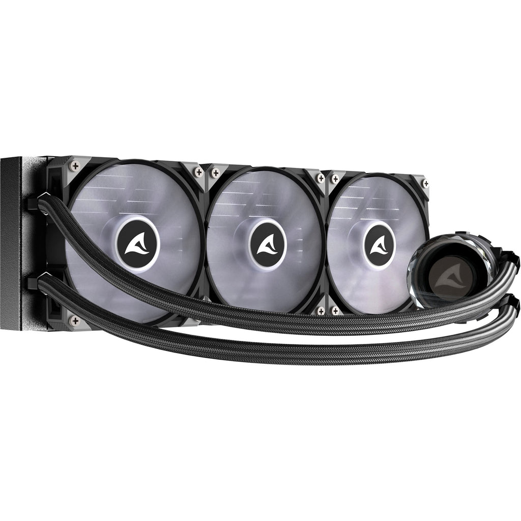 Sharkoon s90 rgb waterkoeling (zwart, 4-pins pwm fan-connector)