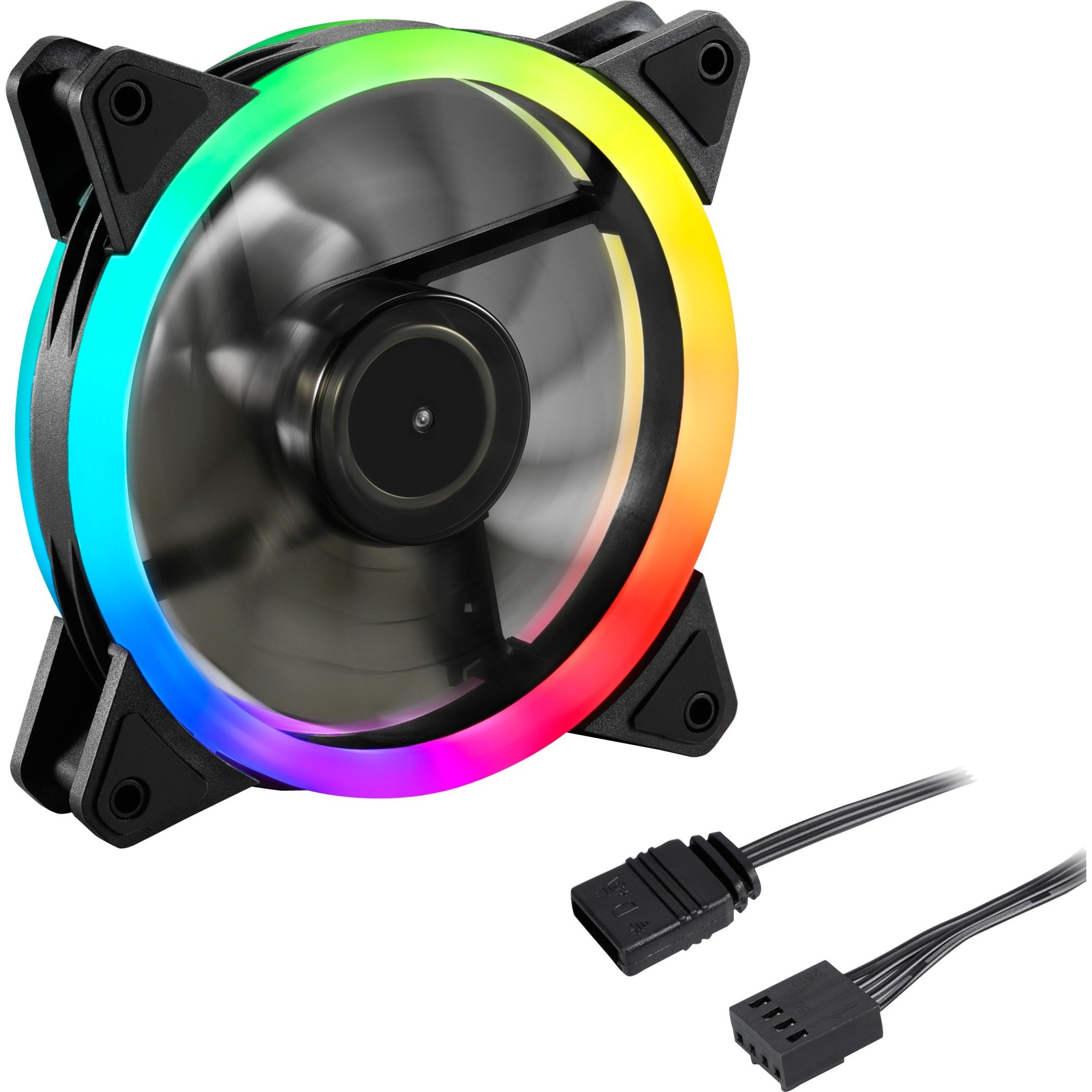 Sharkoon shark blades pwm rgb case fan (zwart, 120 x 120 x 25 mm)