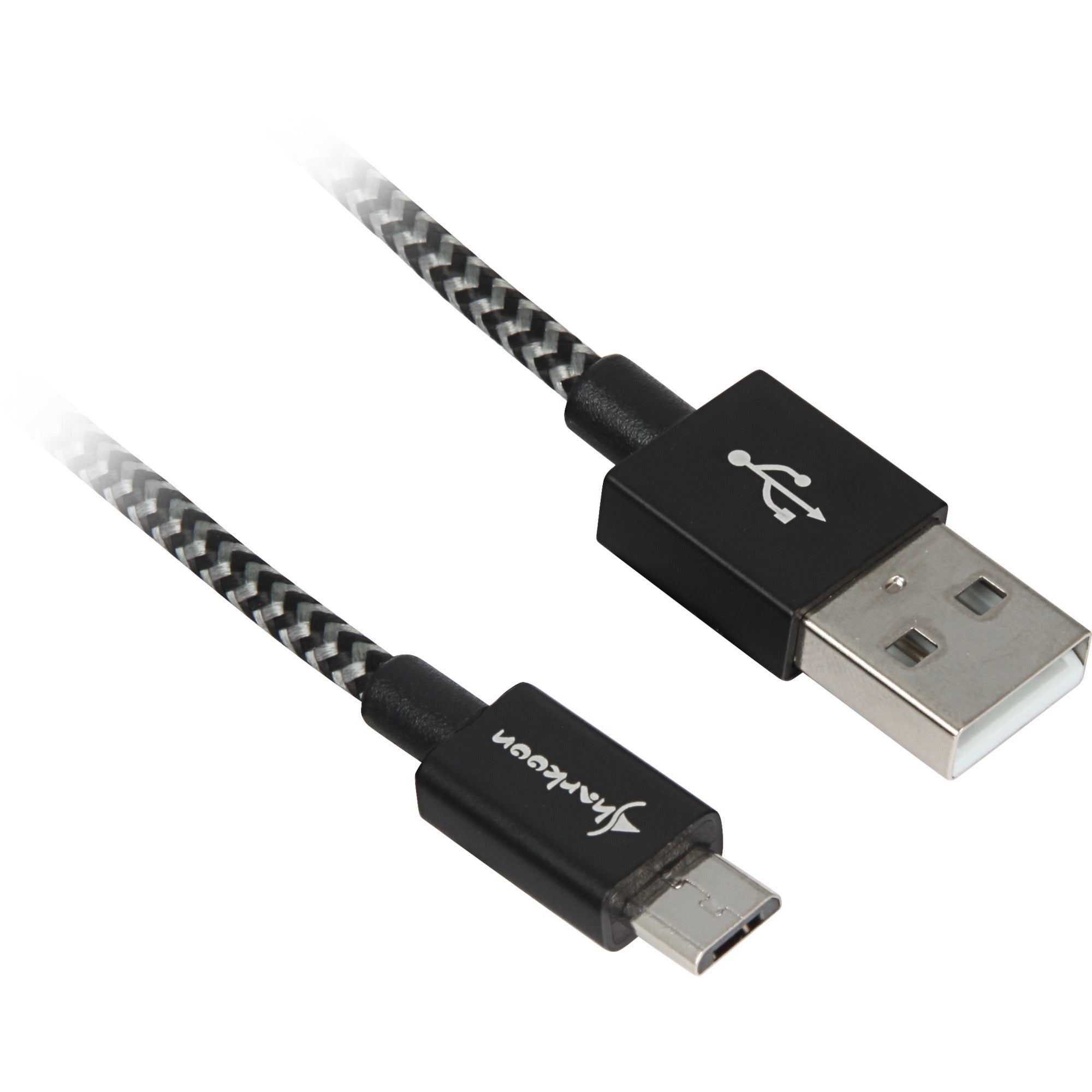 Sharkoon usb 2.0 kabel, usb-a > micro-usb b (zwart grijs, 1 meter)