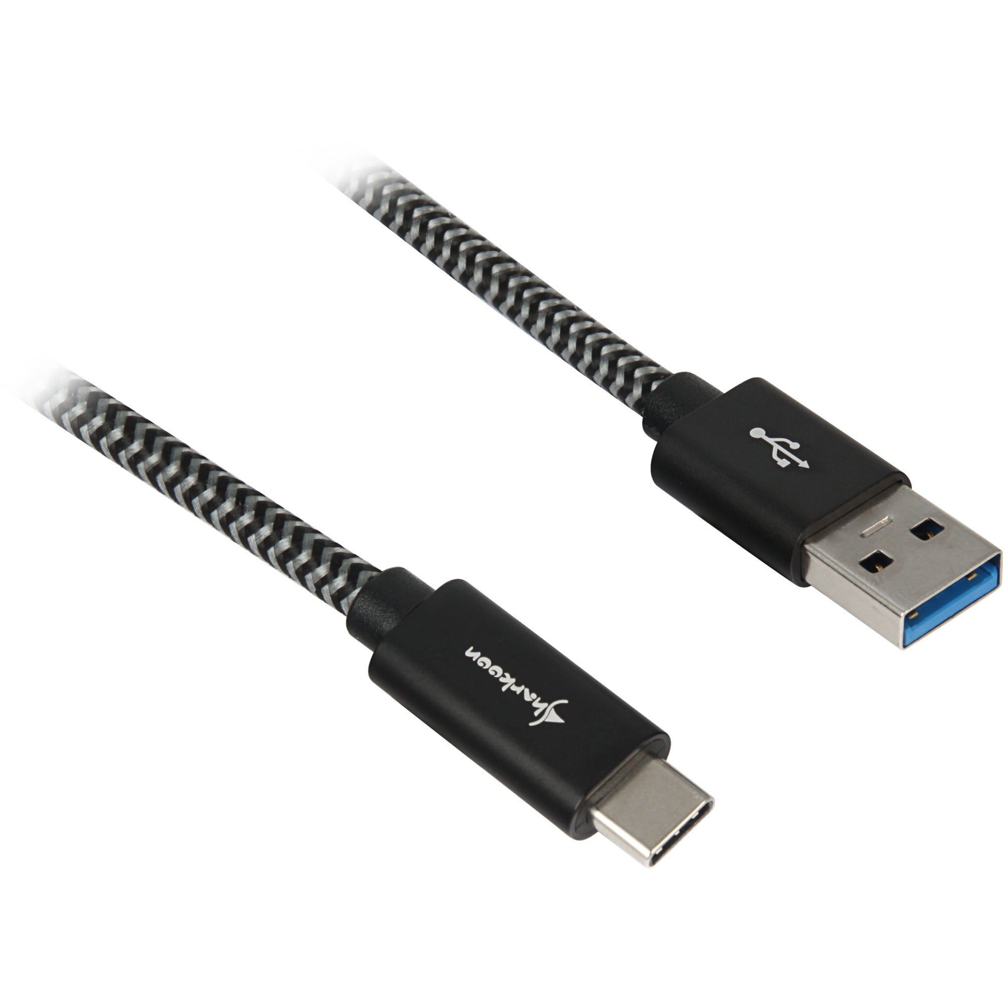 Sharkoon usb 3.2 kabel, usb-a > usb-c (zwart grijs, 1 meter)