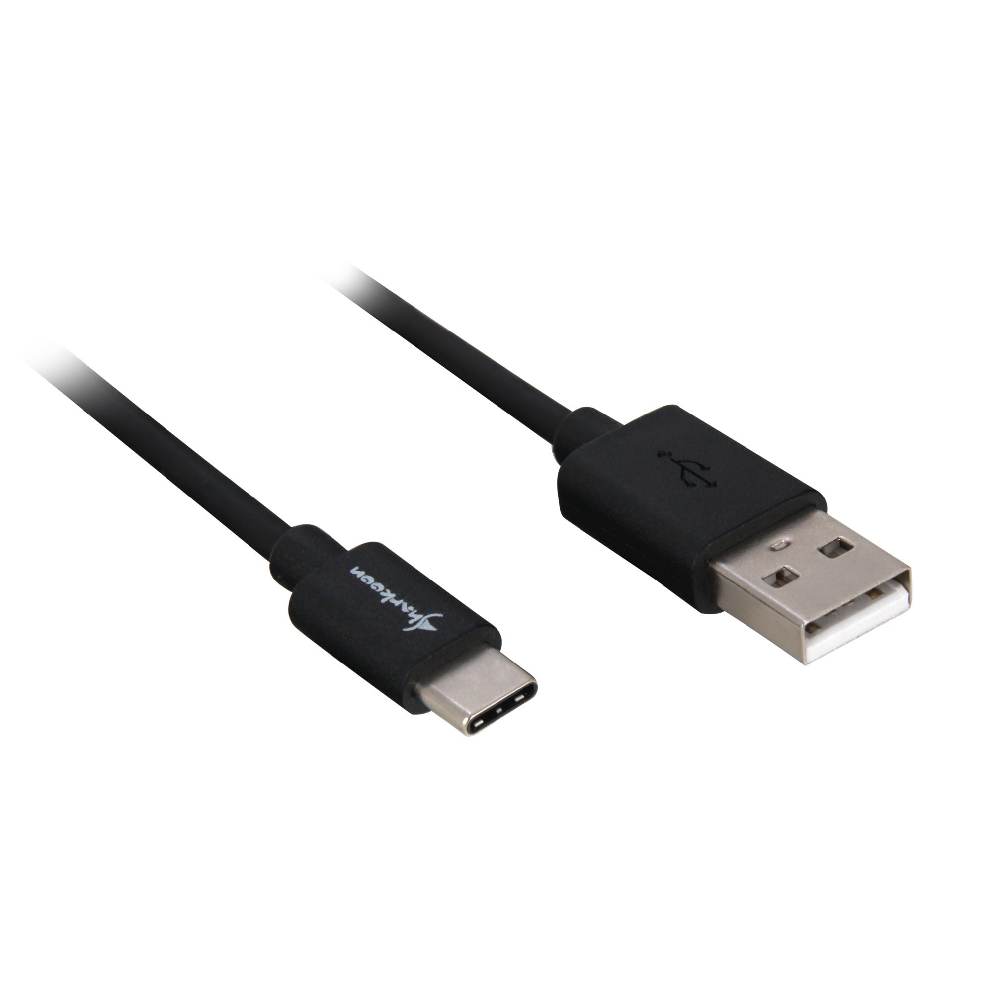 Sharkoon usb-a 2.0 - usb-c kabel (zwart, 3 meter)