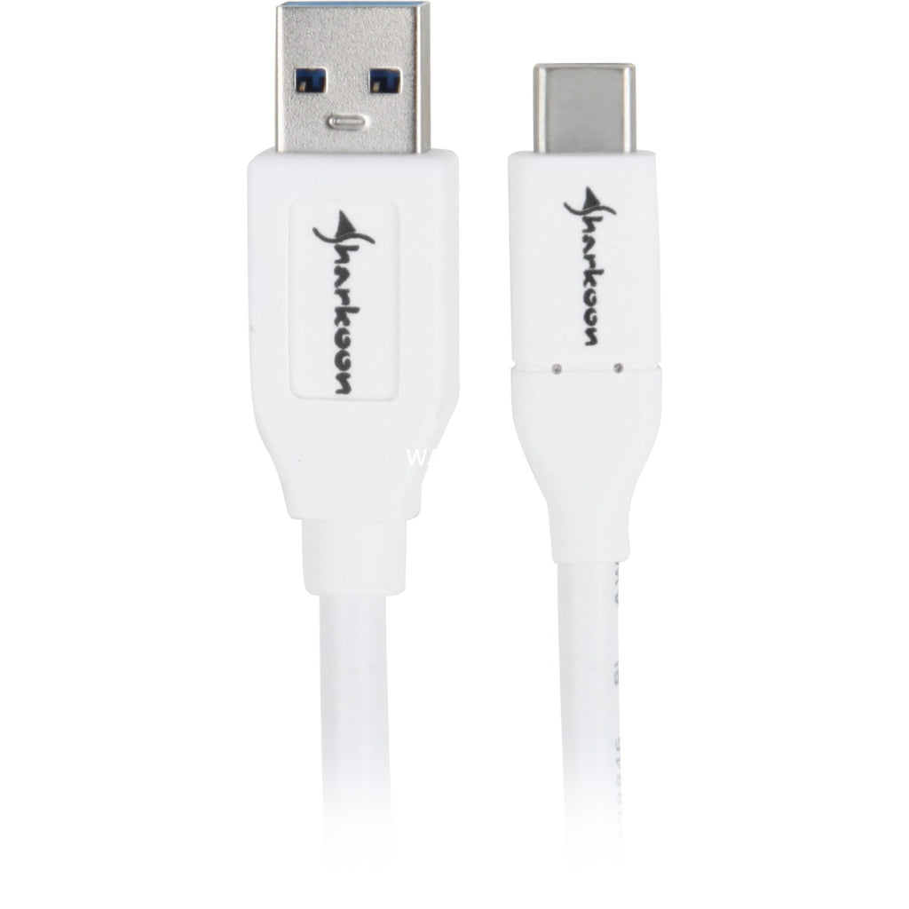 Sharkoon usb-a 3.2 > usb-c kabel (wit, 0,5 meter )