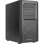Silverstone sst-sed1-b midi tower behuizing (zwart | 2x usb-a | 1x usb-c)
