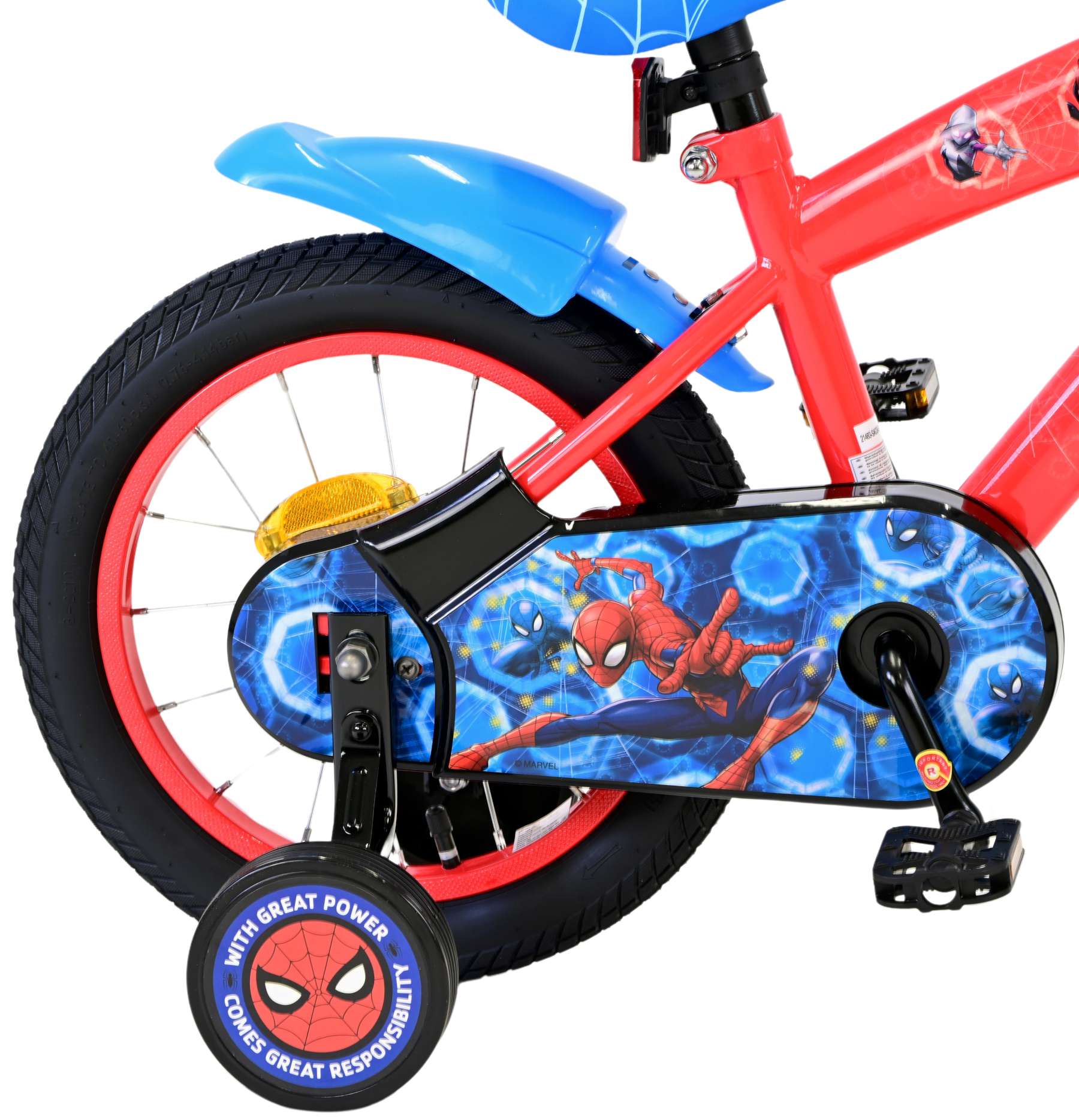 Spiderman marvel spider-man kinderfiets - jongens - 14 inch - rood blauw