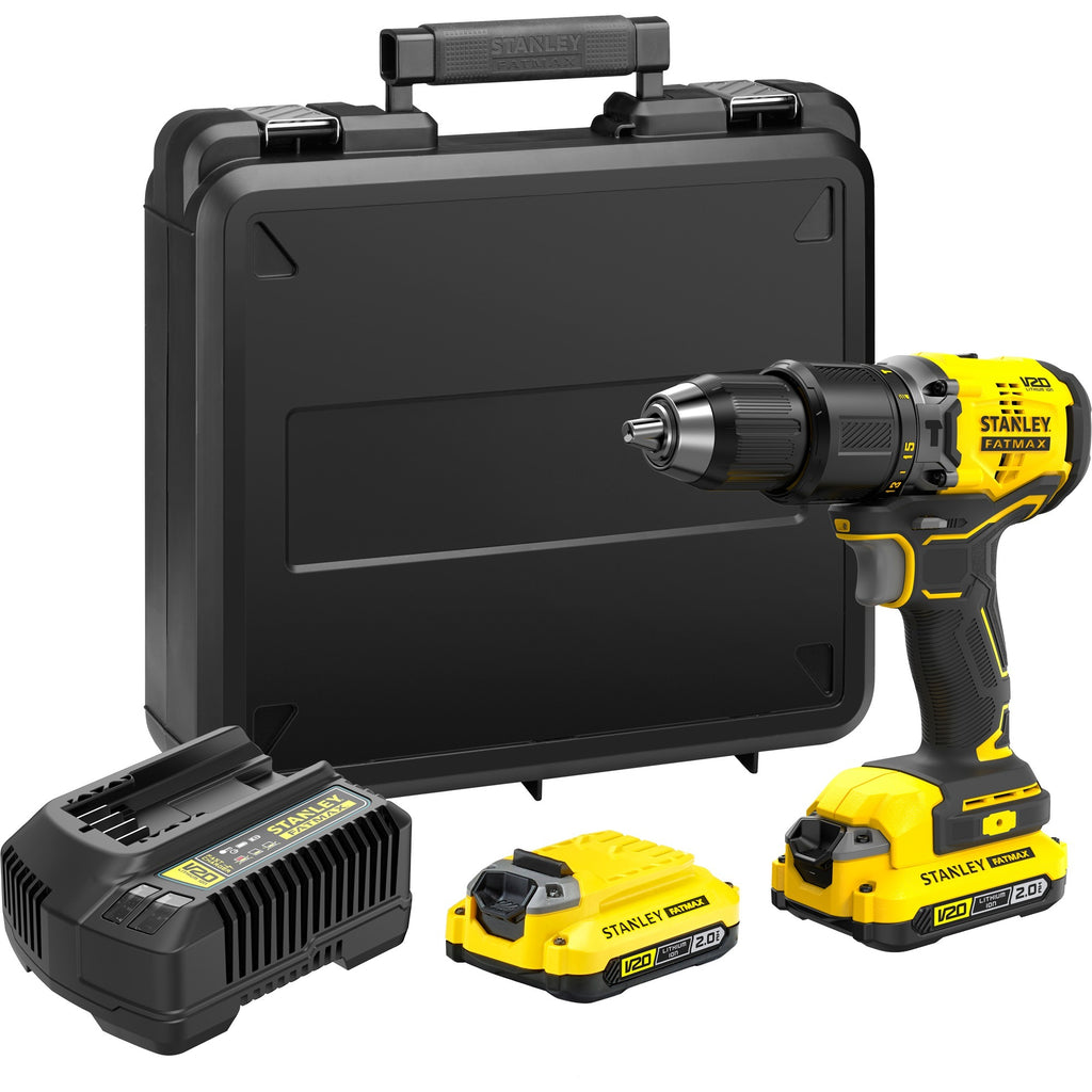 Stanley fatmax sfmcd715d2k v20 18v bl schroefklopboor | 2x 2.0ah - sfmcd715d2k-qw
