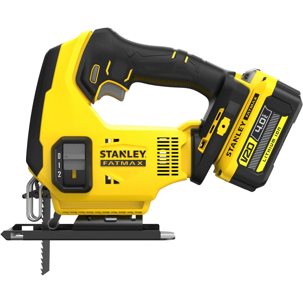 Stanley fatmax v20 18v decoupeerzaag (geel zwart, koffer, 2 accu's (2.0ah) en oplader (4a) inbegrepen)