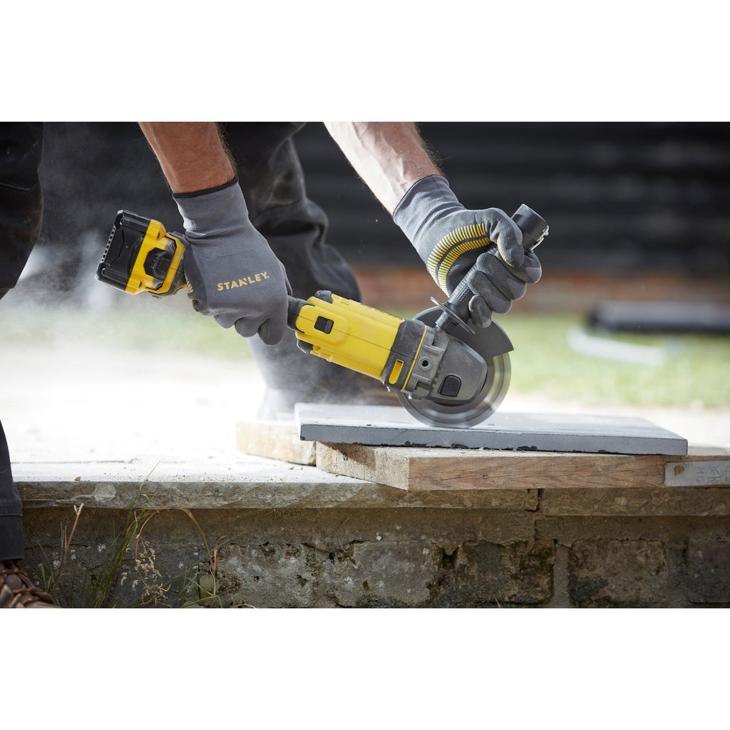 Stanley fatmax v20 18v haakse slijper (geel zwart, koffer, 2 accu's (4.0ah) en oplader (4a) inbegrepen)
