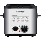 Steba df95f - minifriteuse fondue frituurpan (roestvrij staal zwart, 1,25 liter)
