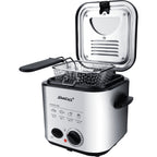 Steba df95f - minifriteuse fondue frituurpan (roestvrij staal zwart, 1,25 liter)