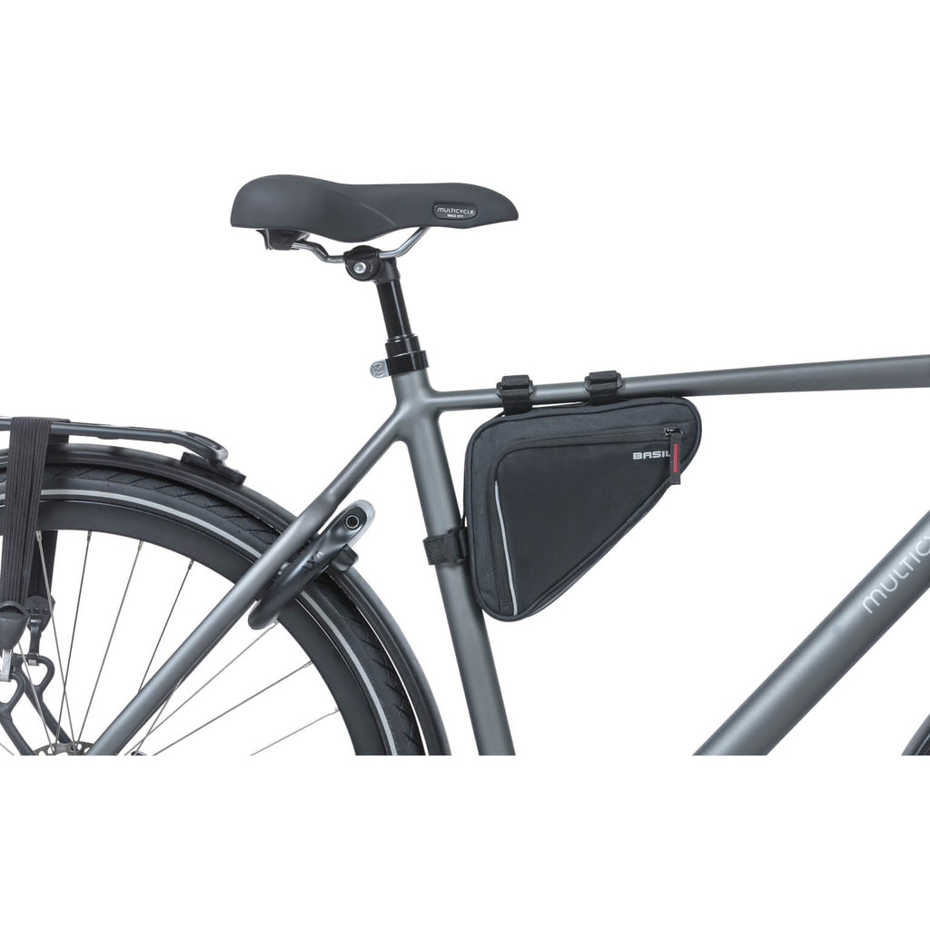 Basil Sport Design frametas M - zwarte fietstas - 1,7L - waterafstotend - klittenbandbevestiging
