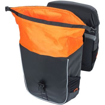 Basil Miles Tarpaulin MIK - Dubbele fietstas, zwart, waterdicht, 34 liter