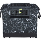 Basil Grand Flower fietsshopper - zwarte waterafstotende tas met laptopvak - 23L