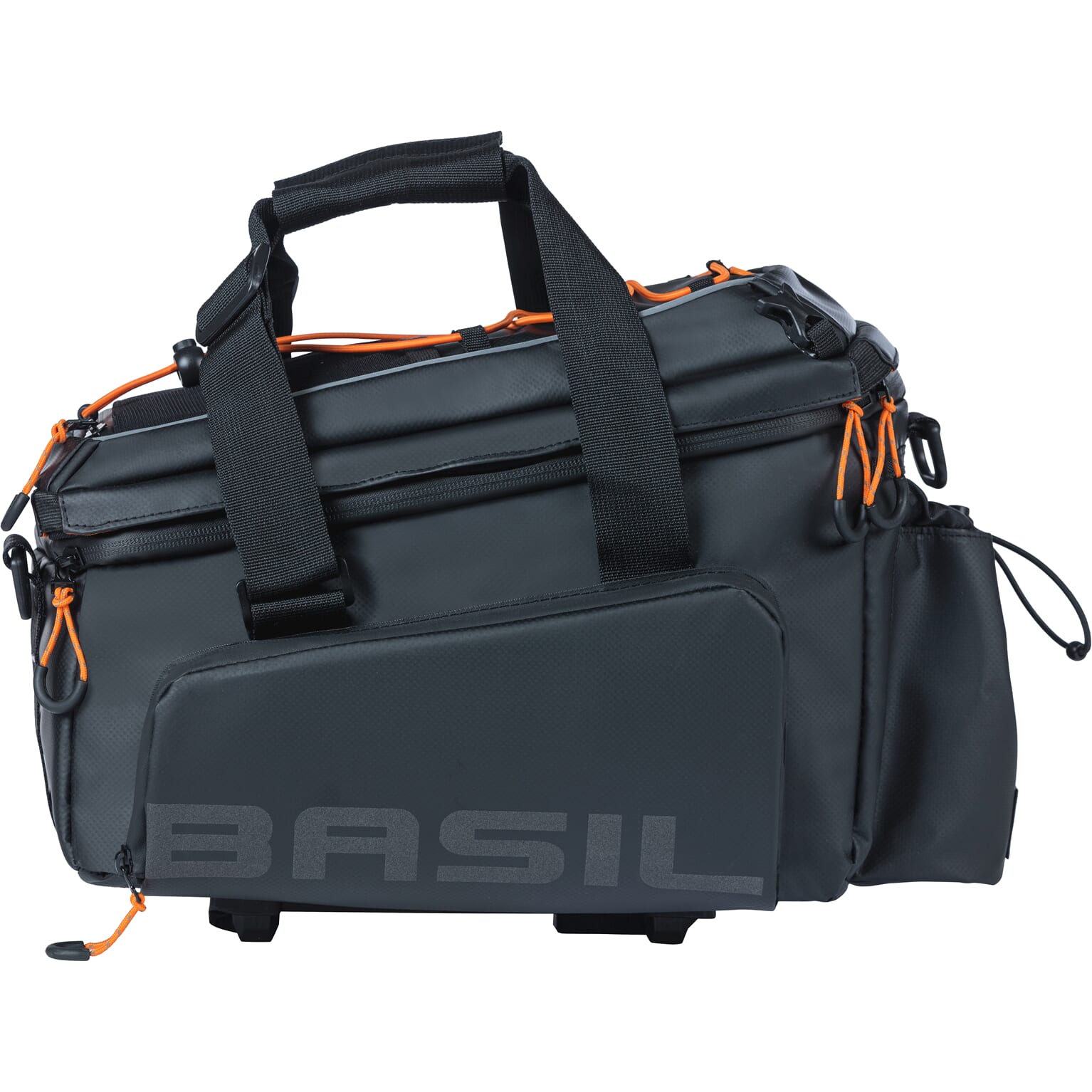 BASIL Miles XL Bagagedragertas Waterdichte zwarte tas voor elektrische fiets 36L MIK-systeem