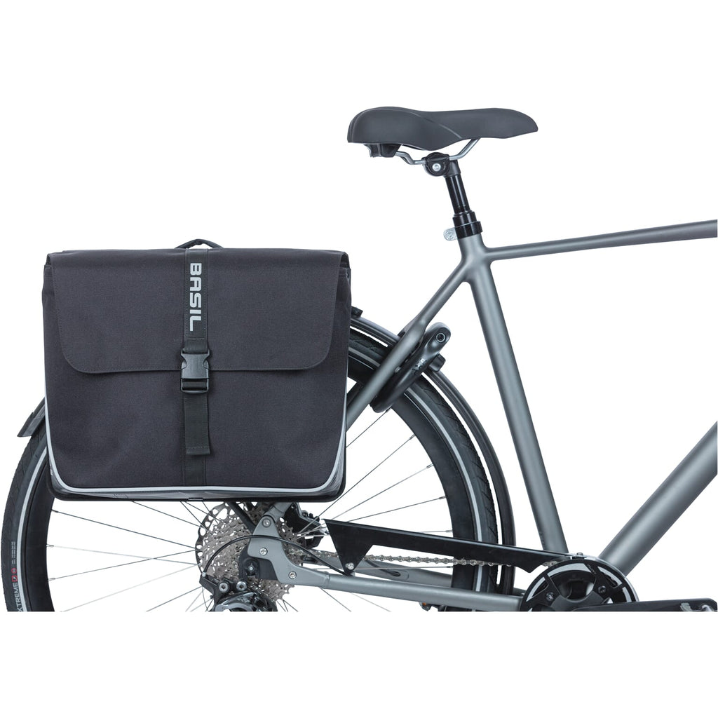 Basil Forte dubbele fietstas, waterafstotend, 35L, zwart.