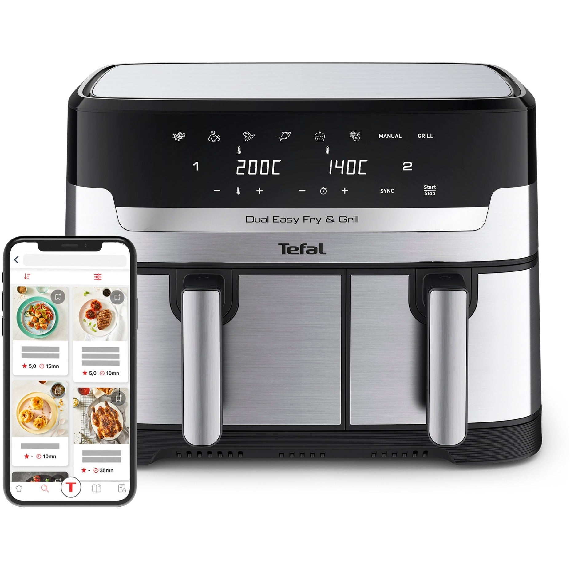 Tefal Tefal Easy Fry Grill Dual EY905D 8.3L XXL heteluchtfri