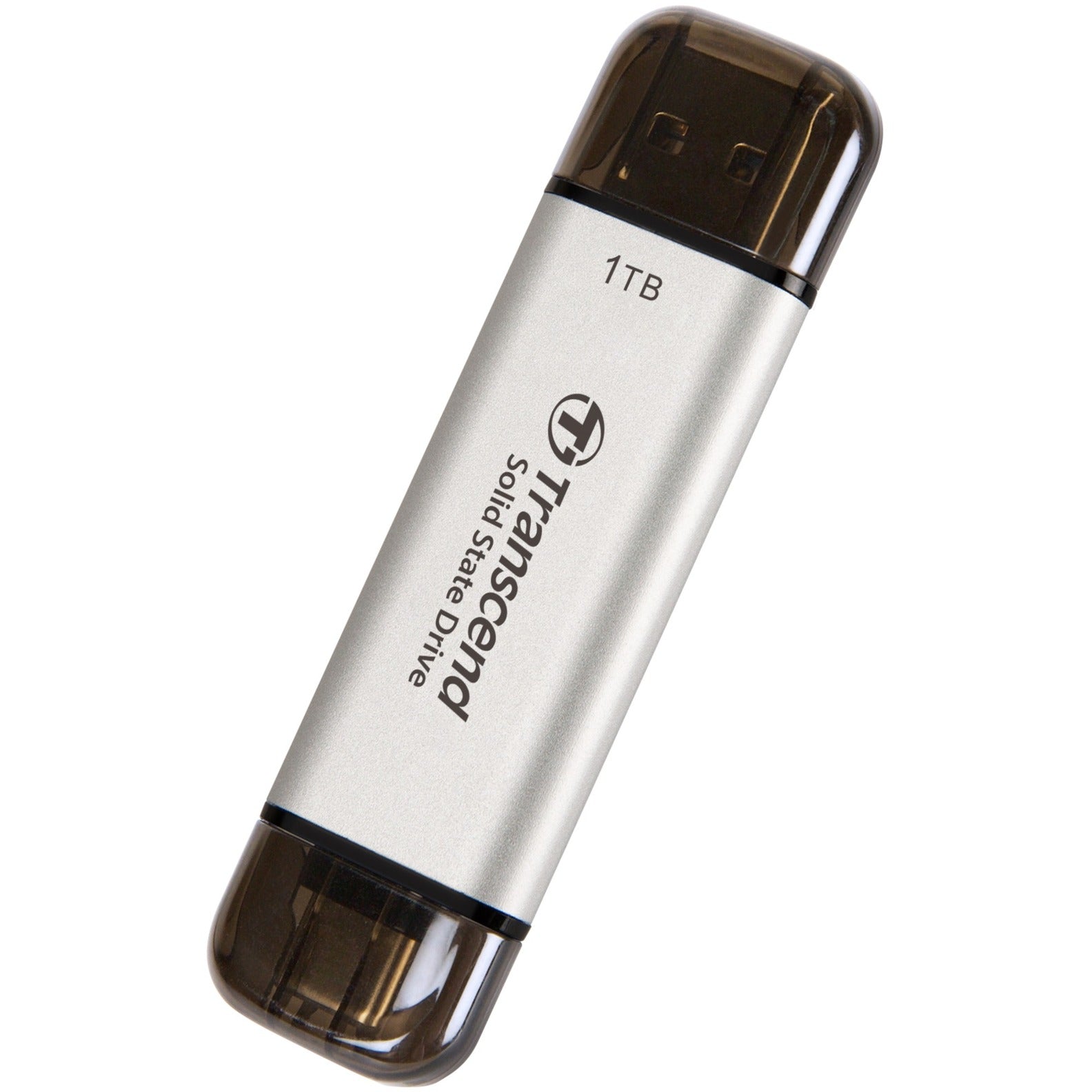 Transcend ts1tesd310s esd310s external ssd, 1tb, usb 10gbps, type c a, 1050 mb s, silver