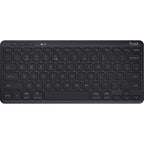 Trust lyra compact draadloos toetsenbord (zwart, us lay-out, scissor switches, 2,4 ghz usb, bluetooth, 65%)