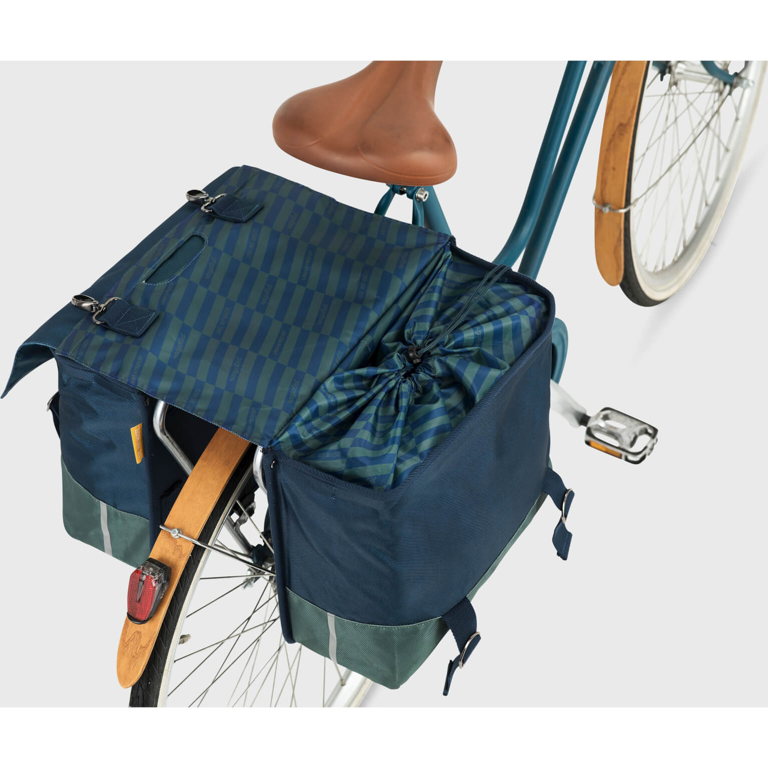 Urban Proof 40L dubbele fietstas - blauw groen