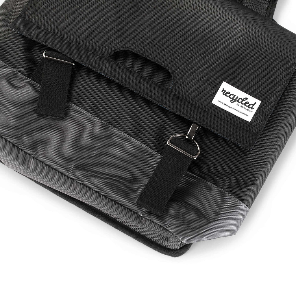 UrbanProof dubbele fietstas 55l gerecycled zwart/grijs
