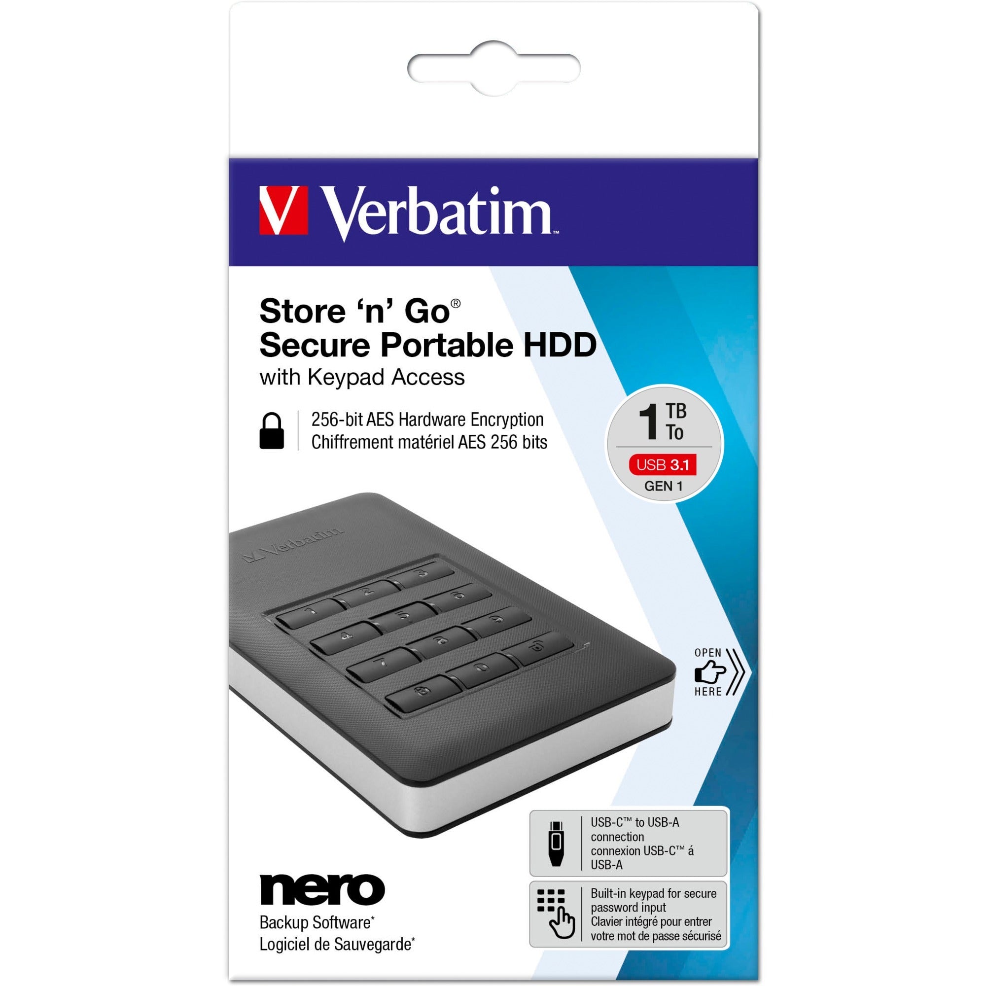 Portable hdd verbatim store'n'go 1 tb