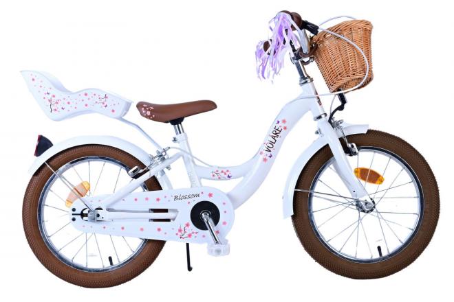 Volare blossom kinderfiets - meisjes - 16 inch - wit - twee handremmen