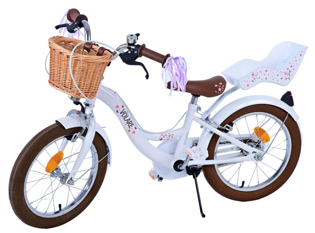 Volare blossom kinderfiets - meisjes - 16 inch - wit - twee handremmen
