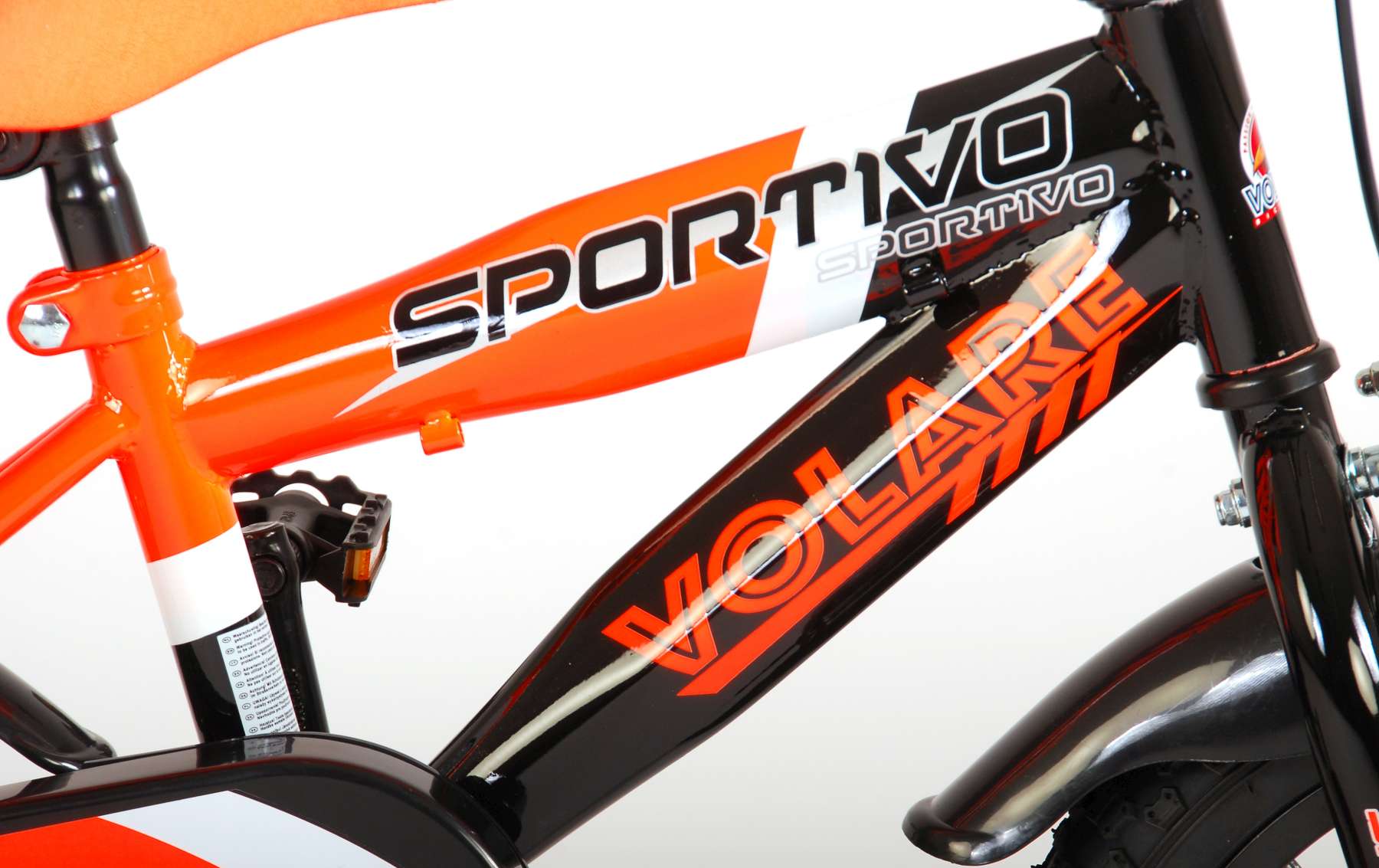 Volare Sportivo Kinderfiets Jongens 14 inch Neon Oranje Zwart 95% afgemonteerd