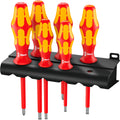 Wera 160 i 6 schroevendraaierset kraftform plus serie 100 + rek (rood geel, 6-delig)