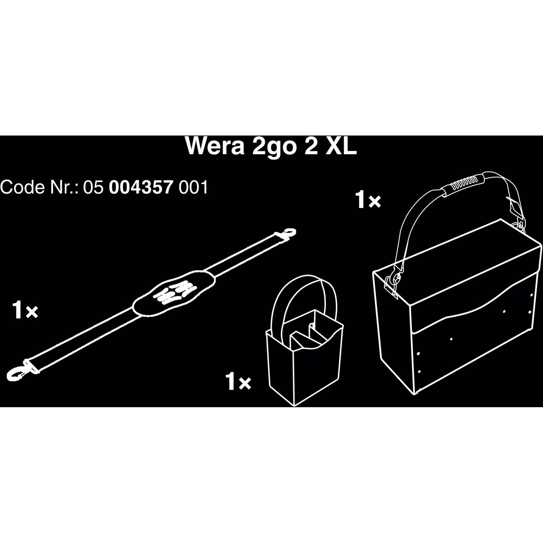 Wera 2go 2 xl gereedschapskoffer gereedschapskist (zwart)