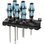Wera 3334 6 schroevendraaier-set, rvs + houder, 6‑delig (zwart blauw)