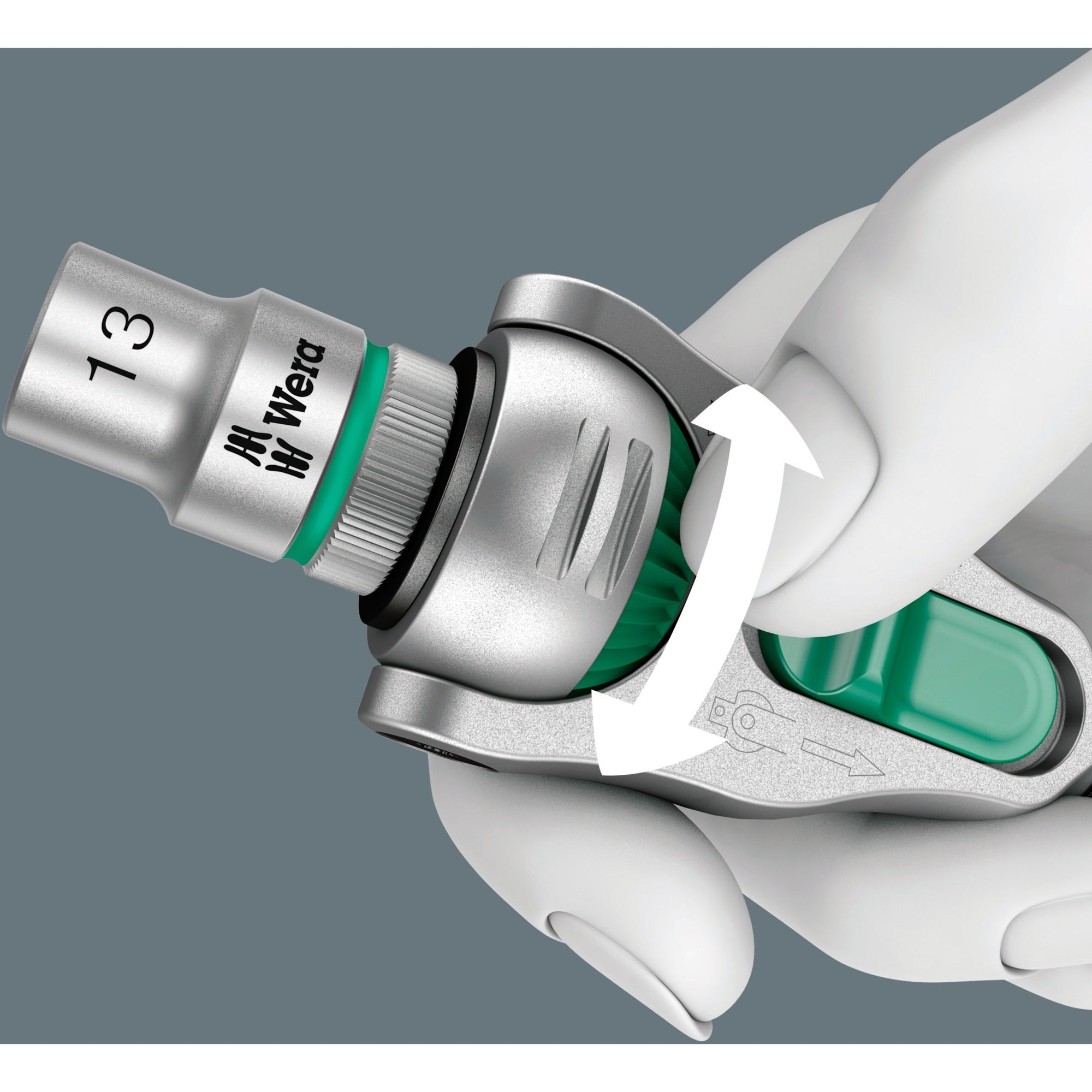 Wera 8100 sa 4 zyklop speed ratelset, 1 4 gereedschapsset (zwart groen, 41-delig, speedratel met draaibare kop)