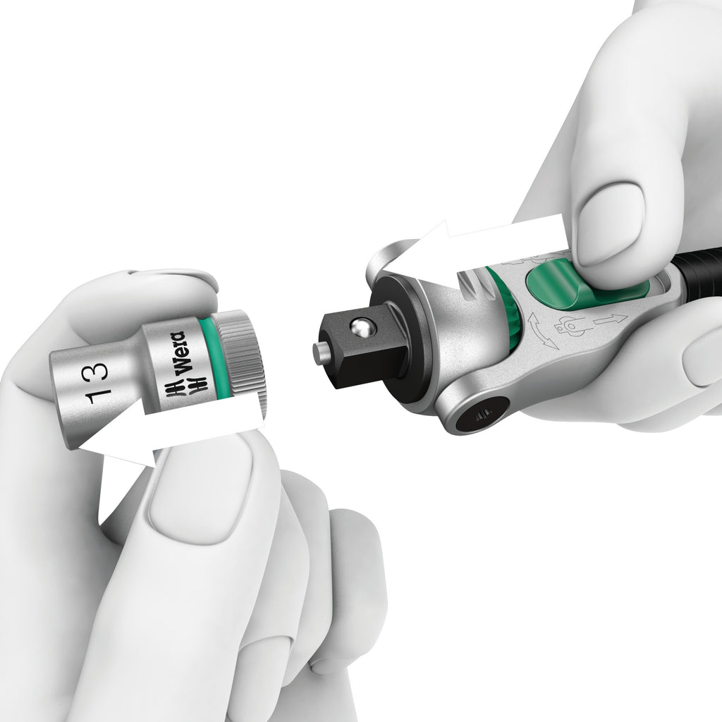 Wera 8100 sc 6 zyklop speed-ratelset, 1 2 -aandrijving gereedschapsset (zwart groen, 28-delig)