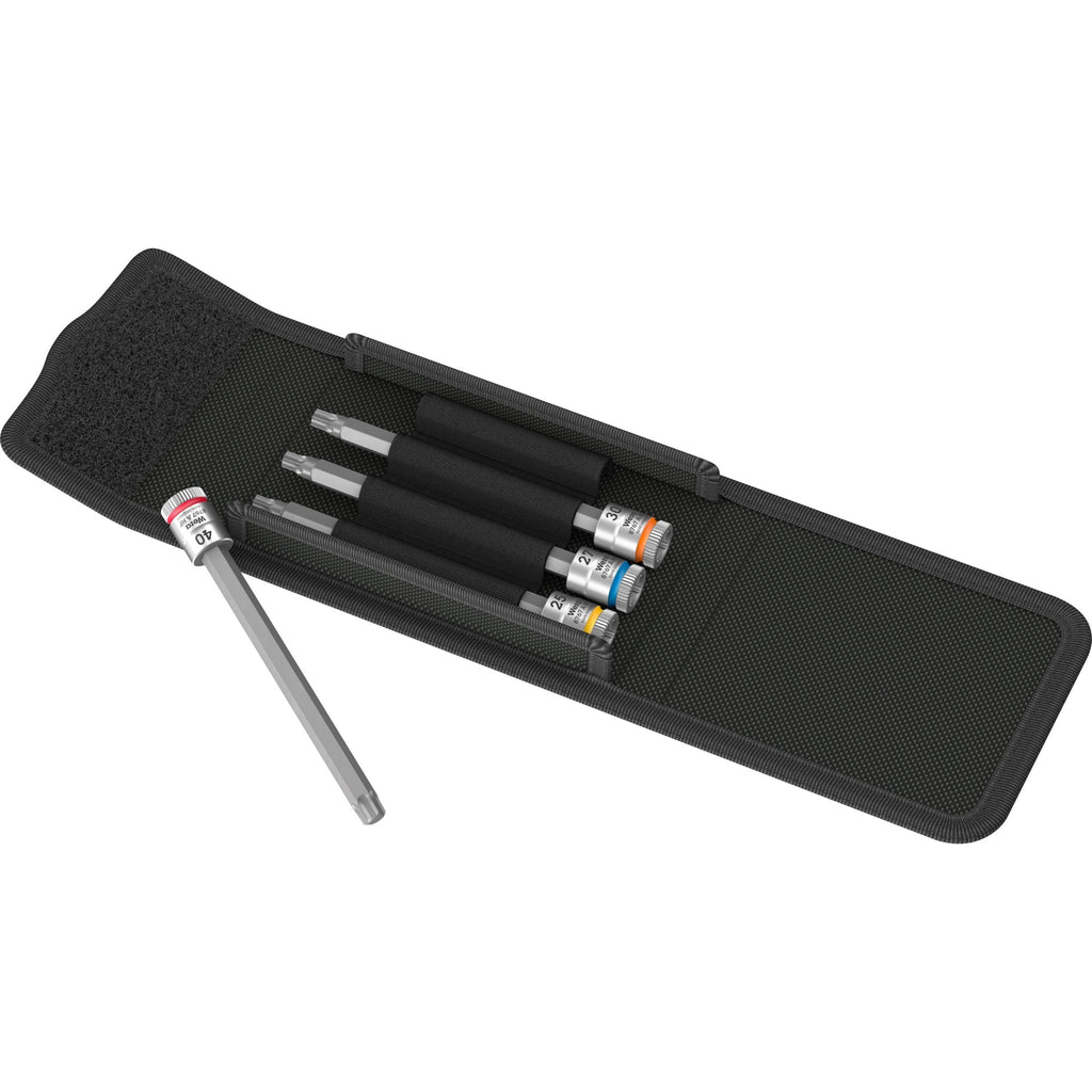 Wera 8767 a torx® hf 1 zyklop bitdoppen set torx dopsleutel (zwart zilver, 4-delig, met vasthoudfunctie, 1 4 -aandrijving)