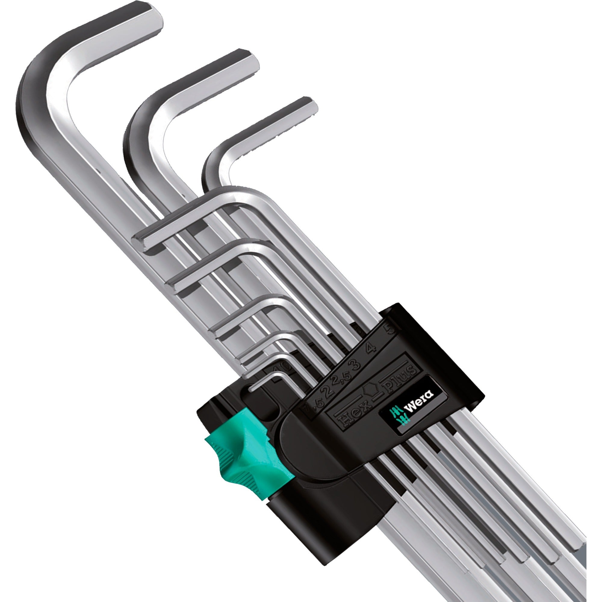 Wera 950 9 hex-plus 1 sb stiftsleutelset, metrisch, verchroomd (9-delig)