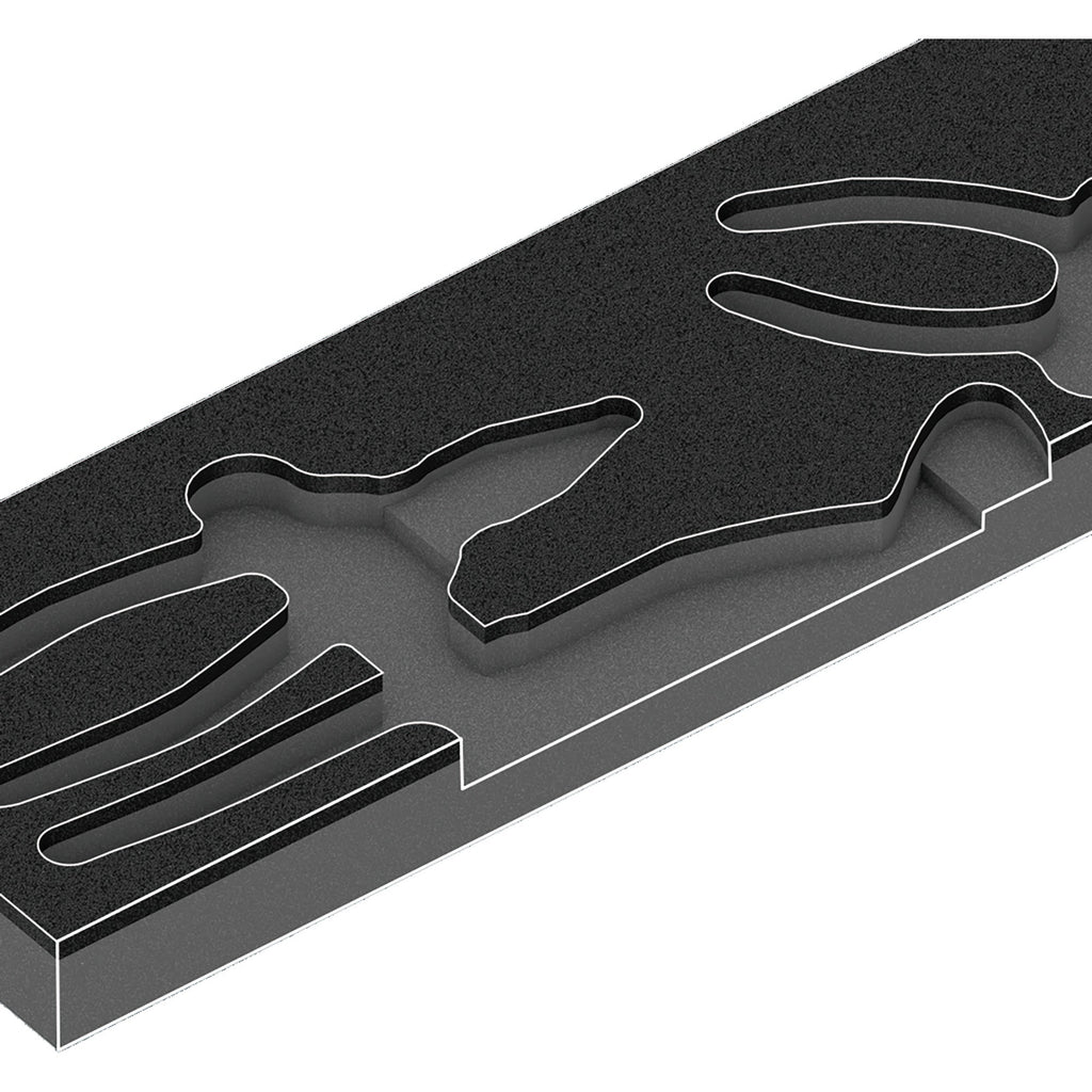 Wera 9780 schuimrubberen inzetstuk met knipex tangen set 1, 3‑delig tangenset (zwart grijs, in schuiminzet voor werkplaatswagen)