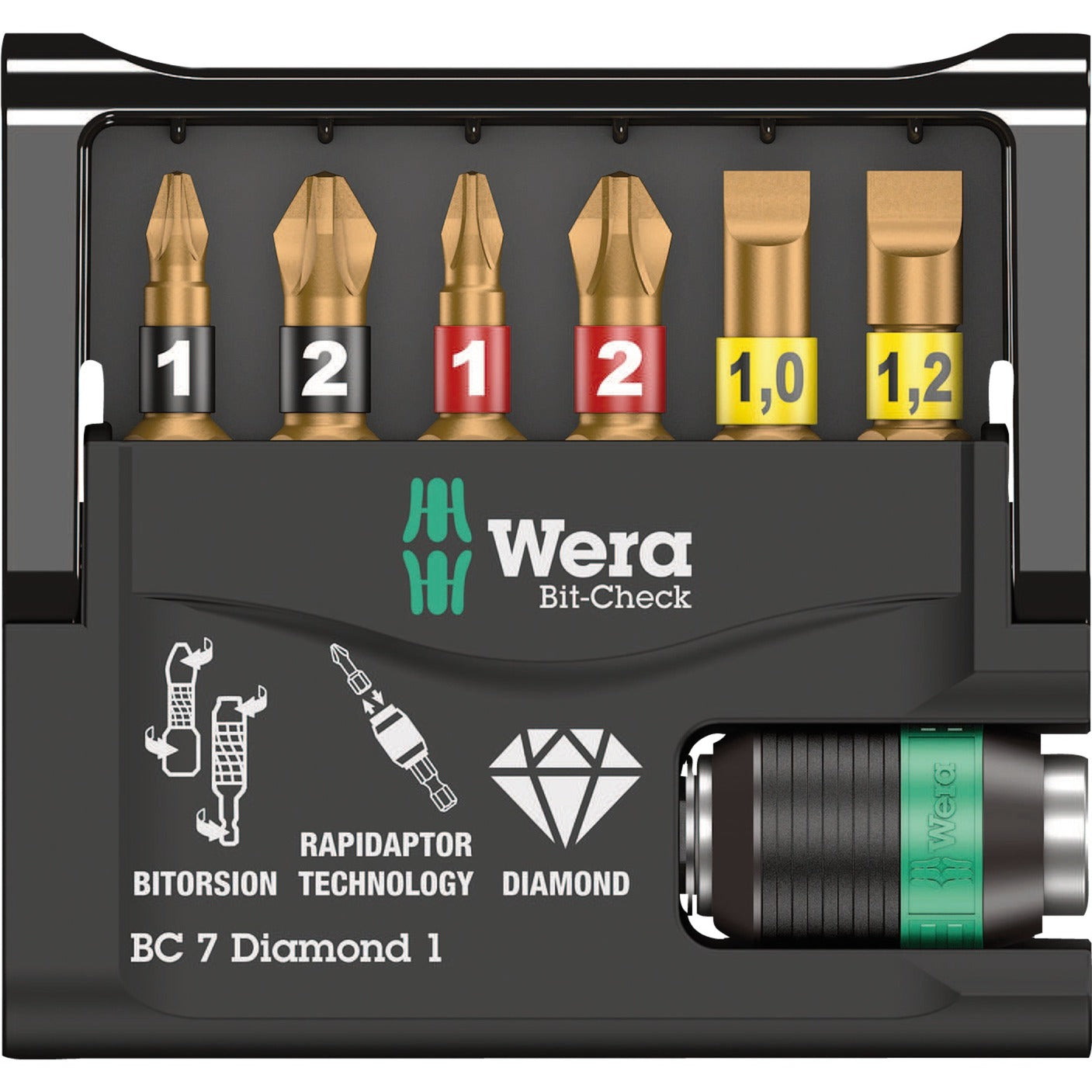Wera bit-check 7 diamond 1, 7 -delig - 1 stuk(s) - 05057416001