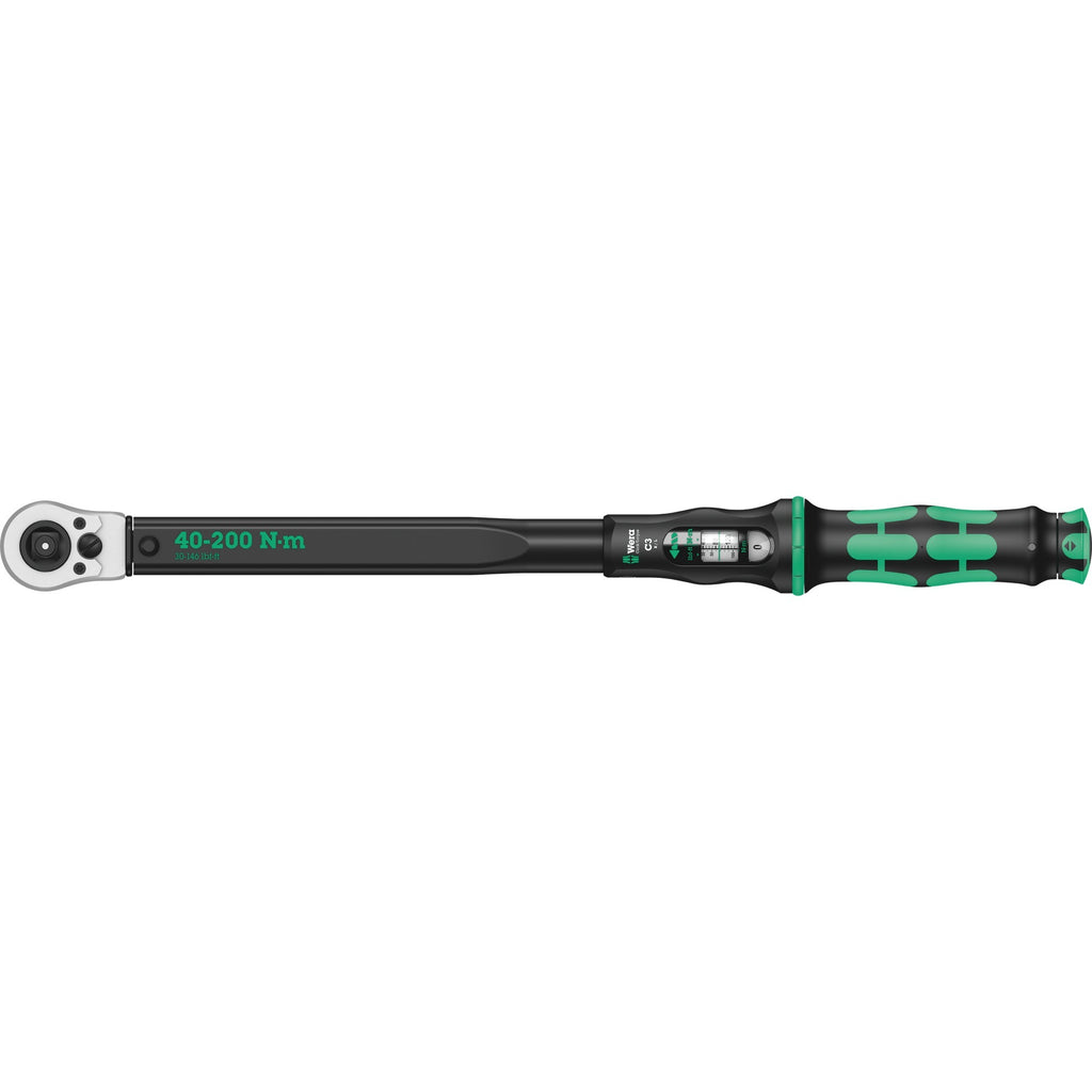 Wera click-torque c 3 push r l instelbare draaimomentsleutel (zwart groen, 40-200 nm)