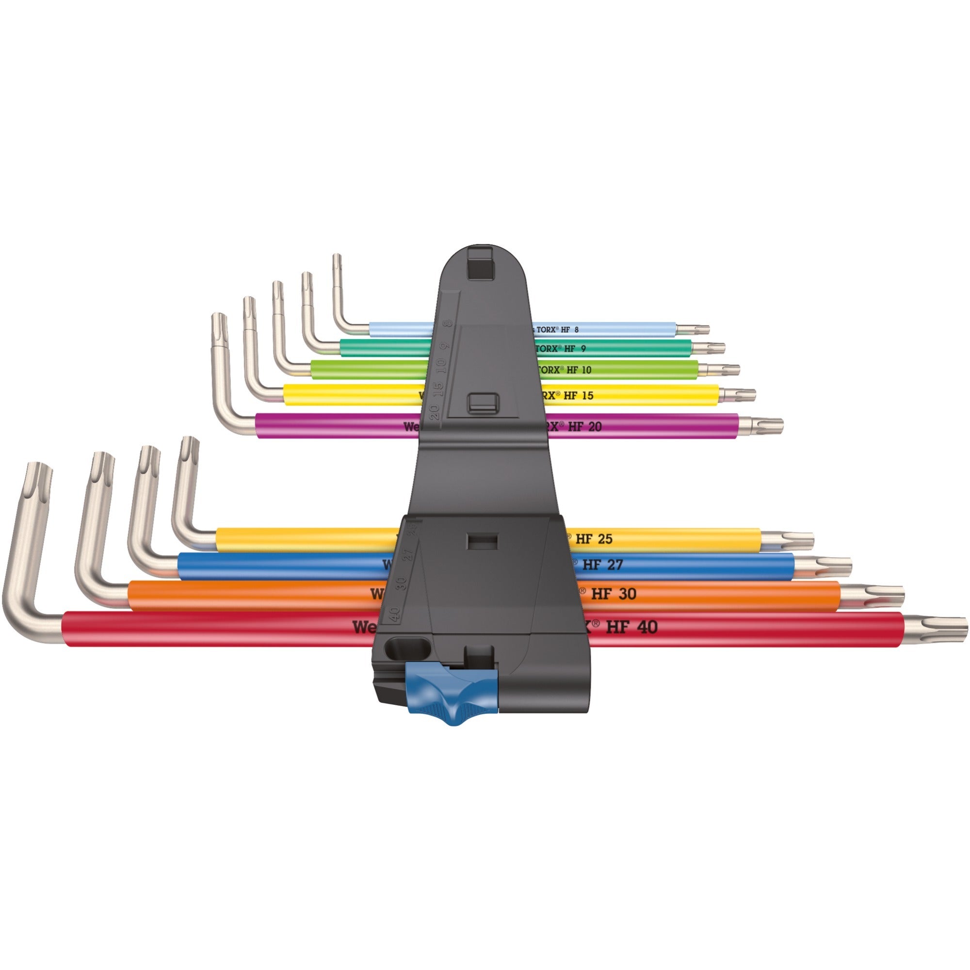 Wera 3967 9 tx sxl multicolour hf stainless 1 stiftsleutelset met vasthoudfunctie, rvs - 9-delig - 05022689001