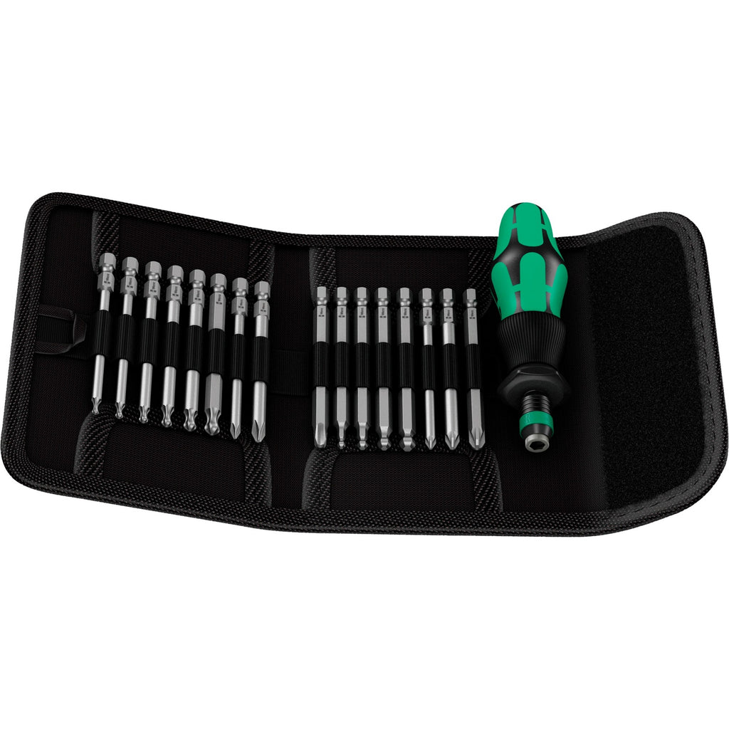 Wera kraftform kompakt 60 kk, 17-delig dopsleutel (zwart groen, bits met kogelkop)