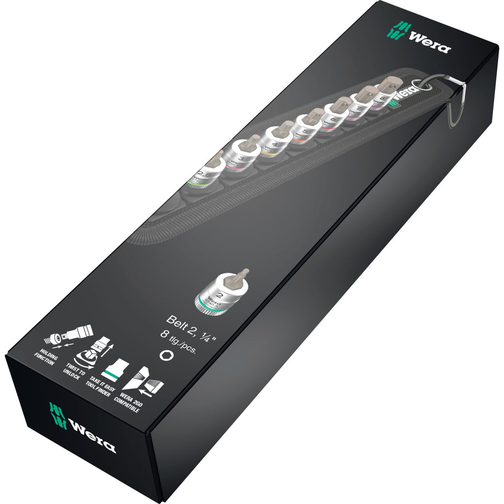 Wera belt a 2 zyklop hexagon bit socket set w holding function