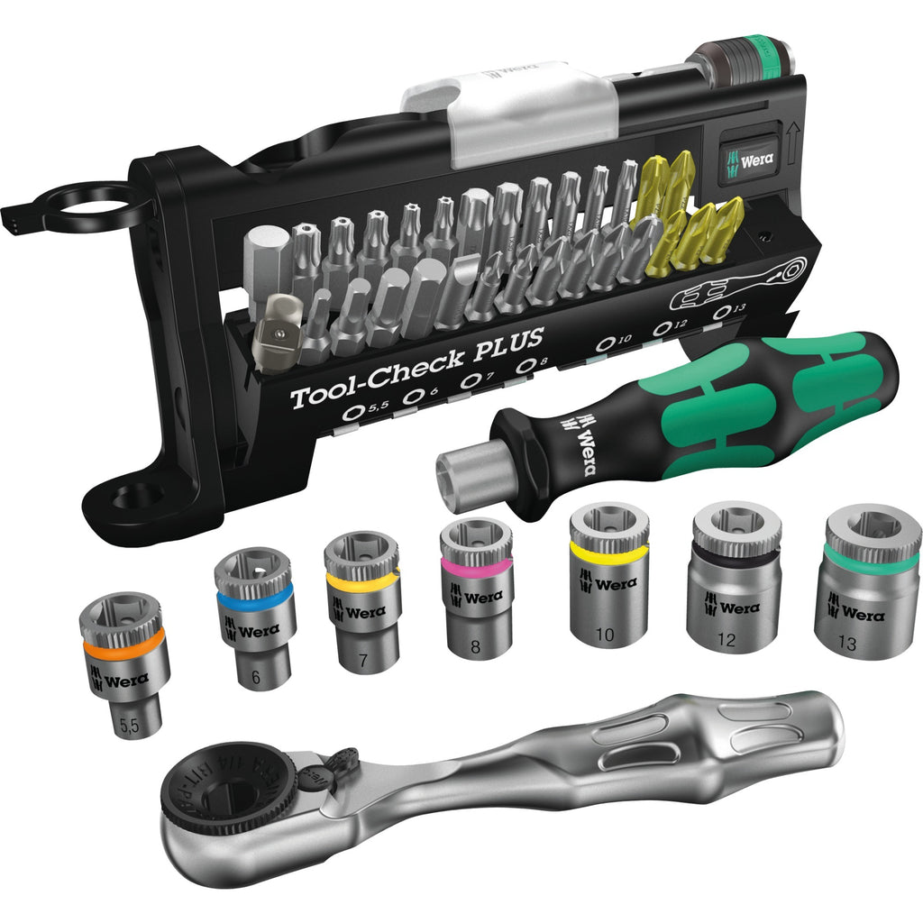 Wera bit- dopsleutelset | 39-delig | sleuf ph pzd t ratel 7 doppen | 1 stuk - 05056490001 - 05056490001