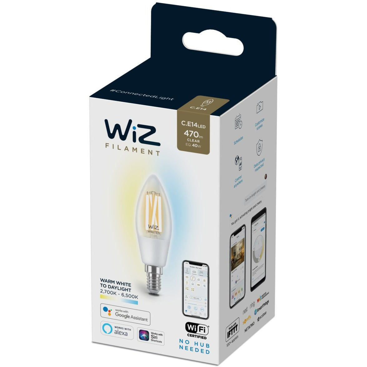 WiZ Filament doorzichtig C35 E14