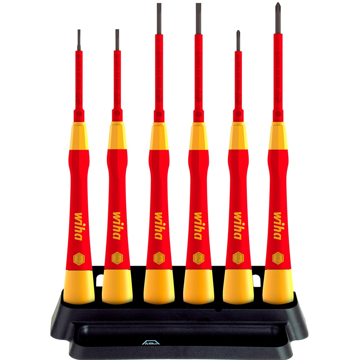 Wiha fijnschroevendraaierset picofinish electric (rood geel)