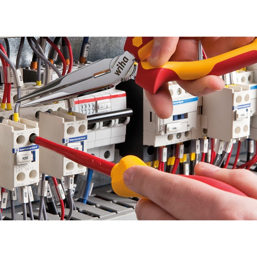 Wiha gereedschapset elektricien gereedschapsset (rood geel, 7-delig in gereedschapetui)