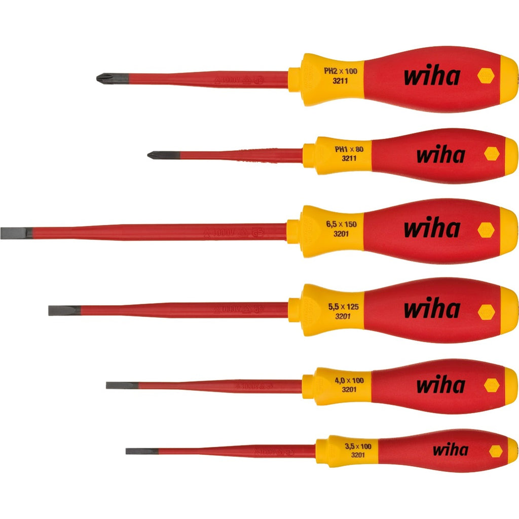 Wiha softfinish slimfix sleuf ph schroevendraaierset vde 3201k6 | 6-delig | - 35389