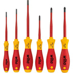 Wiha schroevendraaierset softfinish electric slimfix (rood geel, 6-delig)