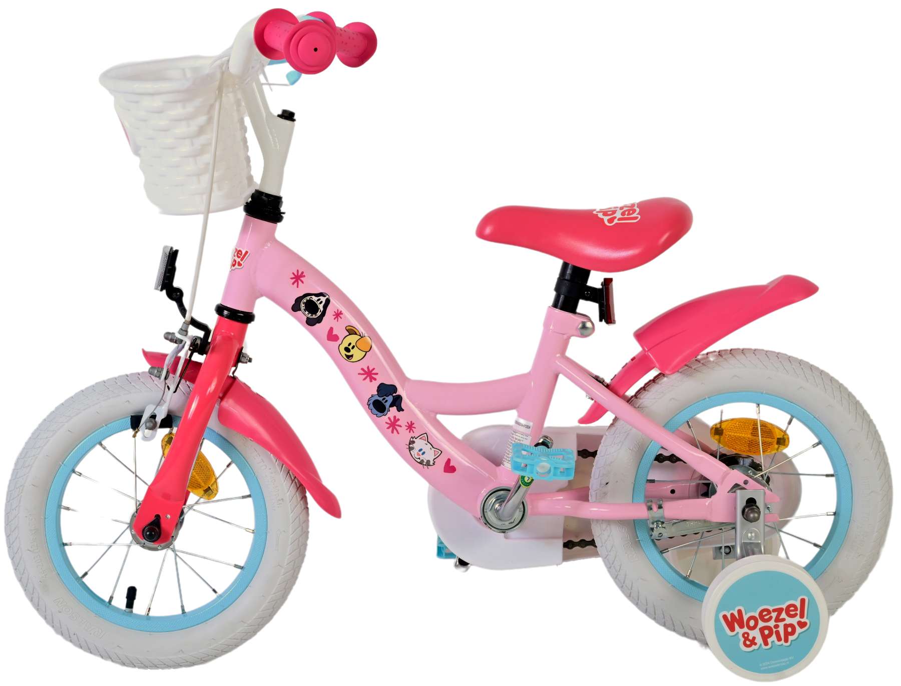 Volare woezel pip kinderfiets - meisjes - 12 inch - roze