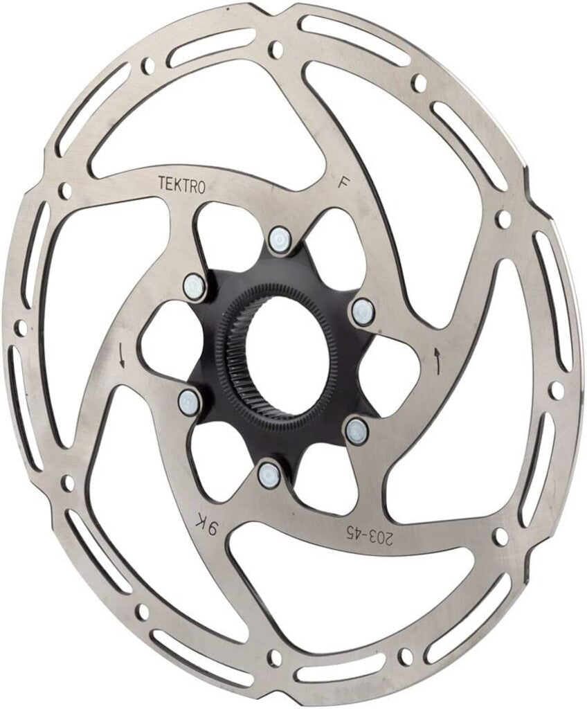 Tektro schijfrem rotor tr203-45 ø203x2,3mm, centerlock, zilver
