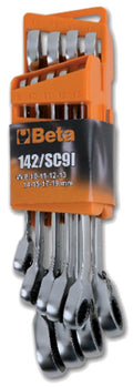 Beta 9 delige ratel ringsteeksleutelset. maat 8 t m 19