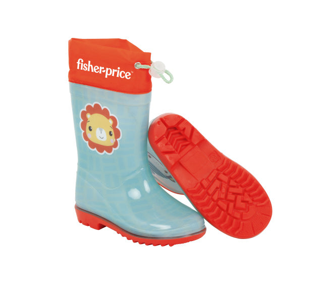 Arditex Regenlaarzen Fisher-Price junior PVC textiel lichtblauw rood maat 20